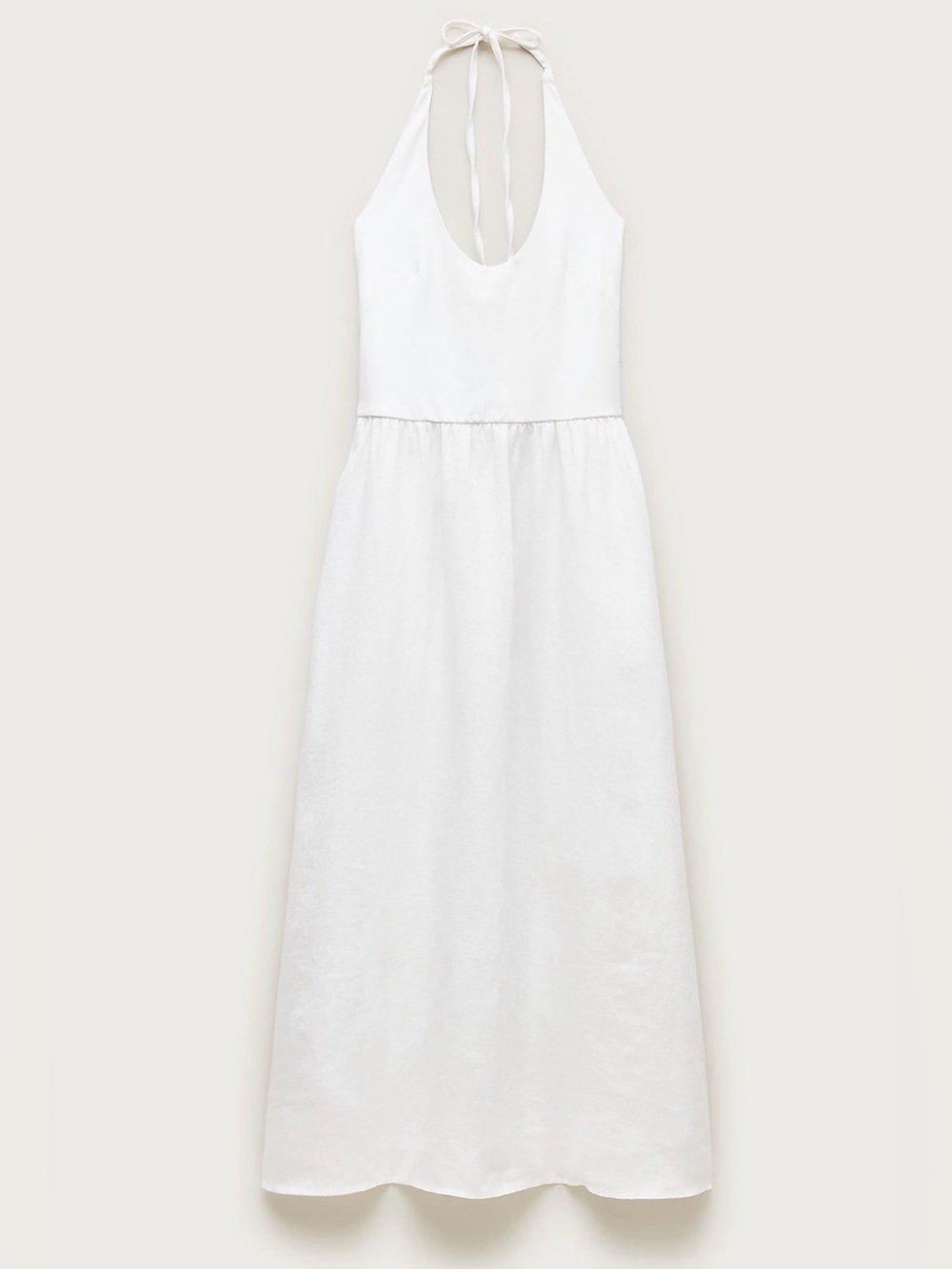 J.Crew Mixy Halter Dress Women S White Linen Cotton Maxi Pockets NWT - Picture 12 of 12